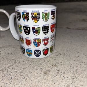 Vintage Oxford England 36 Arms of the Colleges Ceramic Coffee Mug Cup